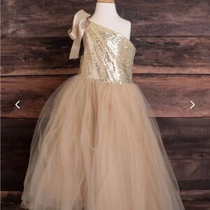 Gold Sequin One-Shoulder Dress